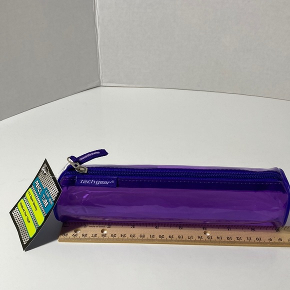 5 Purple Makeup Bag Pencil Zipper Organizer Tube - Picture 1 of 8